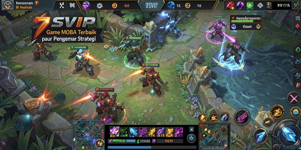 Gameplay seru dari 7SVIP dalam pertempuran MOBA.