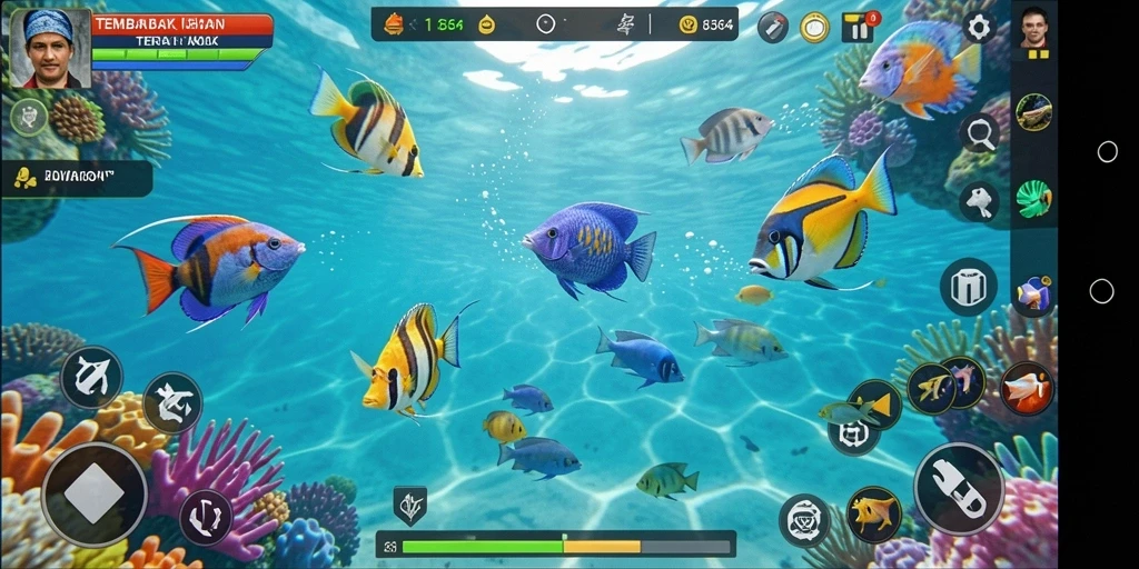 Screenshot 8364 menampilkan aksi seru menangkap ikan.