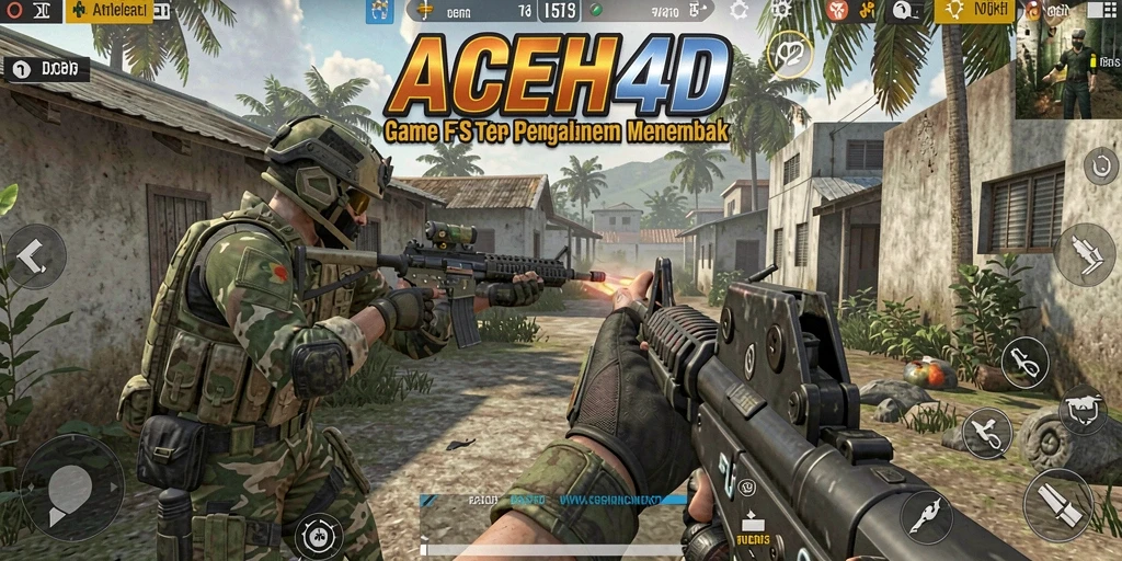 Screenshot ACEH4D menampilkan aksi gameplay FPS yang intens.