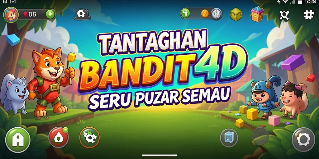 Tampilan gameplay BANDIT4D dengan tantangan teka-teki menarik.