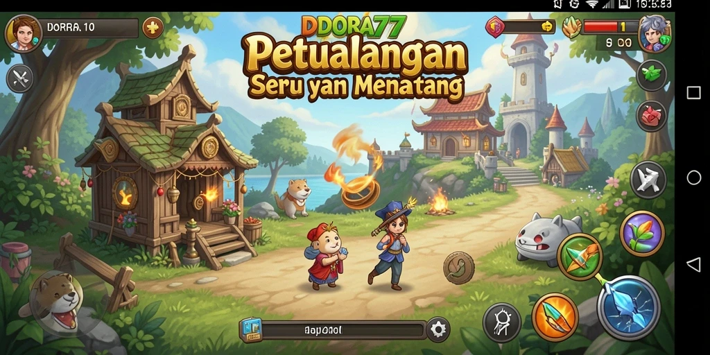 Screenshot gameplay DORA77 menampilkan karakter dalam petualangan epik.