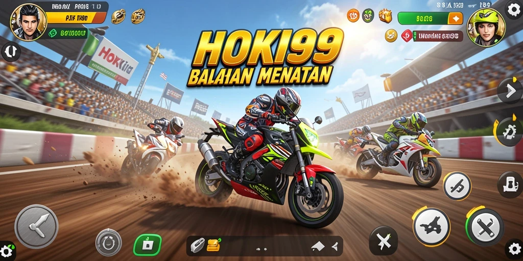 Gameplay HOKI99 yang mendebarkan saat balapan di lintasan.