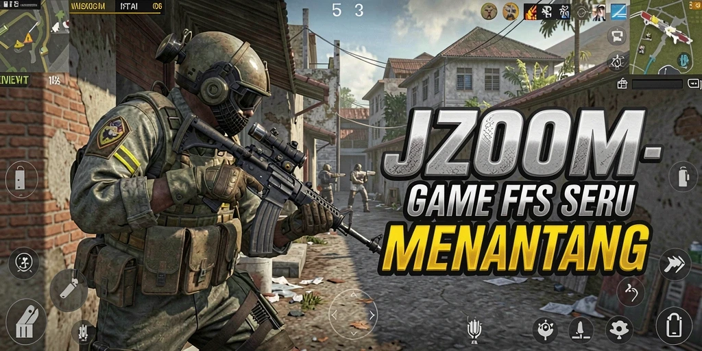 Tampilan gameplay seru dari J200M yang menampilkan aksi tembak-menembak intens.