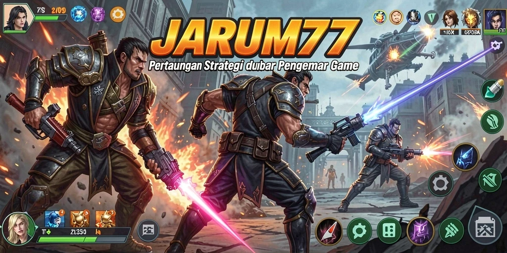 Tampilan gameplay menegangkan dalam JARUM77 yang penuh strategi.