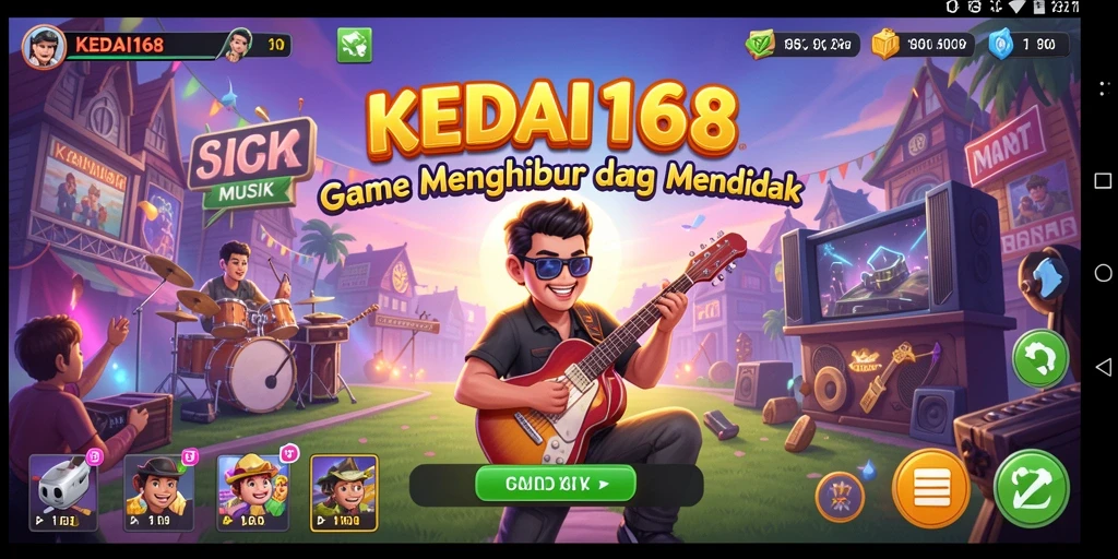 Tampilan gameplay seru KEDAI168 saat bermain musik.