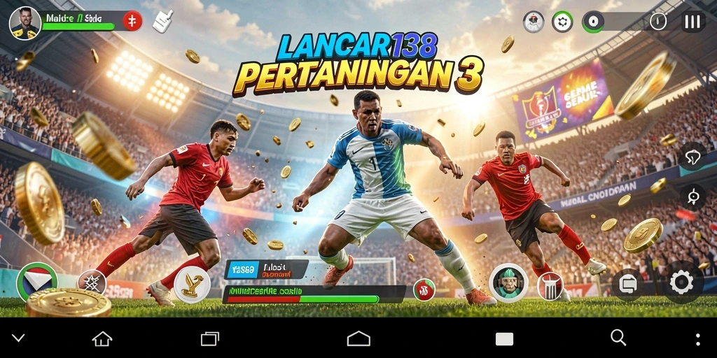 Tampilan seru gameplay LANCAR138 yang menampilkan pertandingan warna-warna cerah.
