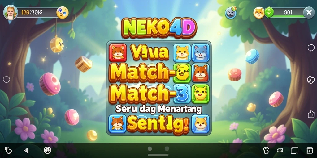 Tampilan seru gameplay di NEKO4D dengan ikon berwarna-warni.