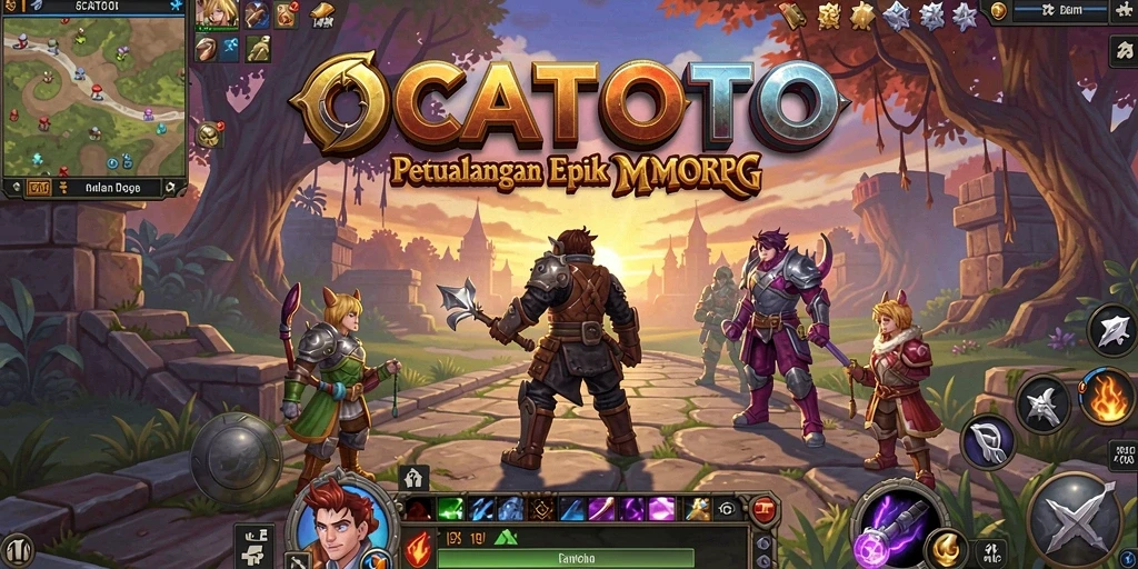 Tampilan permainan OCATOTO dengan grafis memukau dan aksi seru.