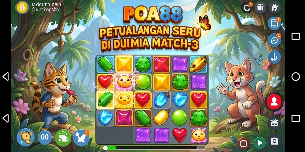 Tampilan gameplay seru dalam <strong>POA88</strong> menunjukkan keseruan mencocokkan elemen.