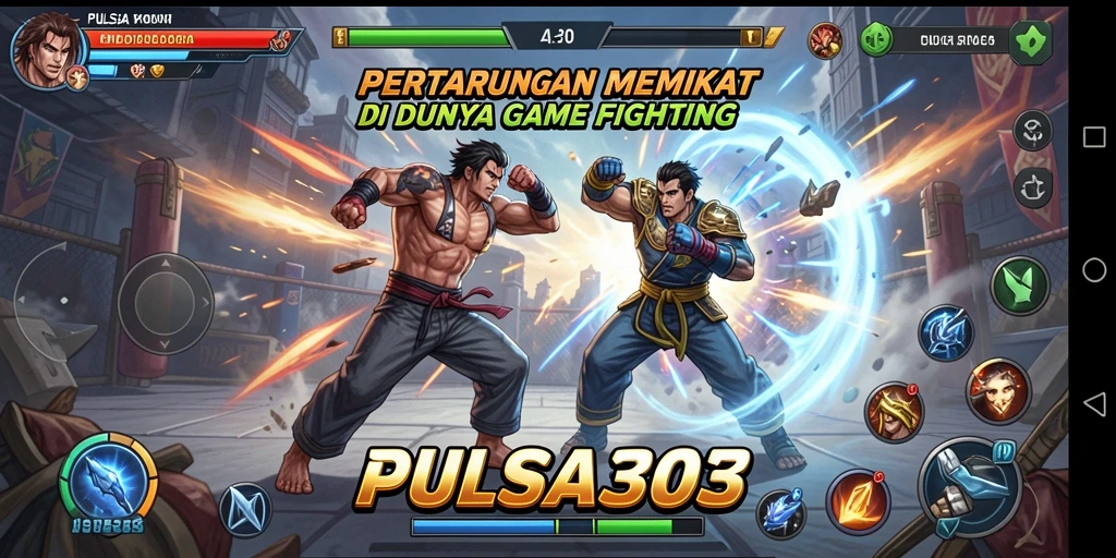 Screenshot gameplay dari PULSA303 dengan karakter yang sedang bertarung.