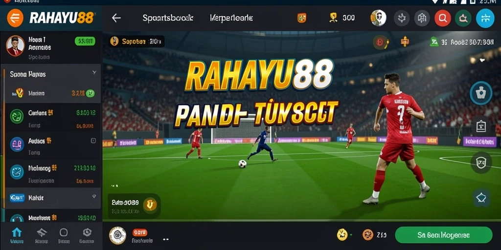 Screenshot utama RAHAYU88 menunjukkan tampilan antarmuka taruhan olahraga.
