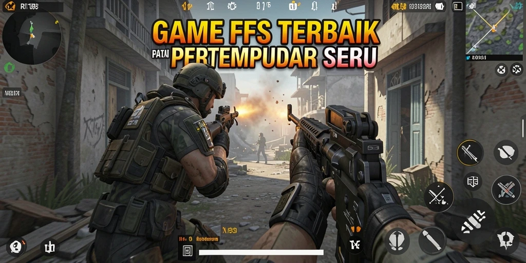 Tangkapan layar gameplay RI188 menampilkan aksi menembak yang intens di lingkungan yang realistis.