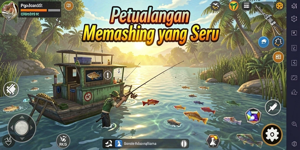 Tampilan gameplay memancing yang menakjubkan dari RK55.