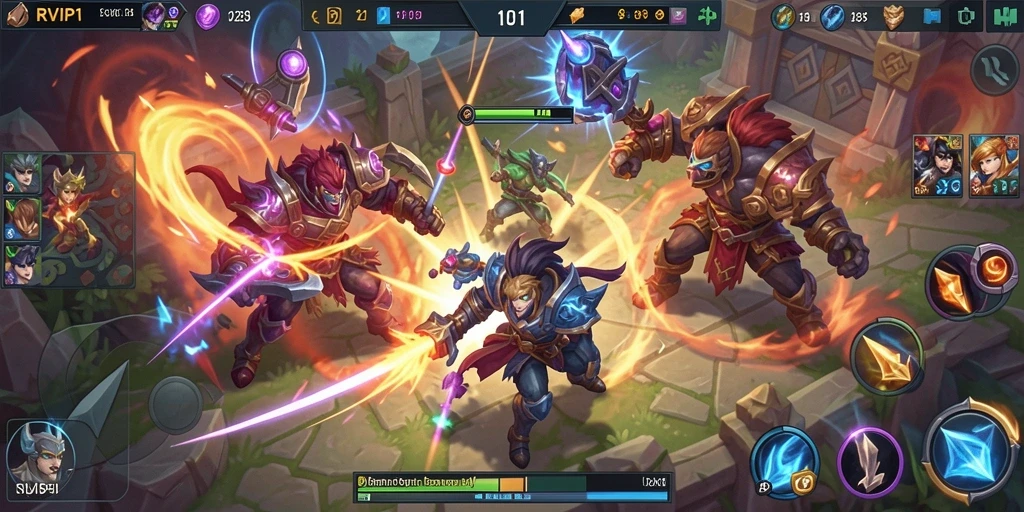Tampilan gameplay seru di dunia pertarungan MOBA RVIP1.