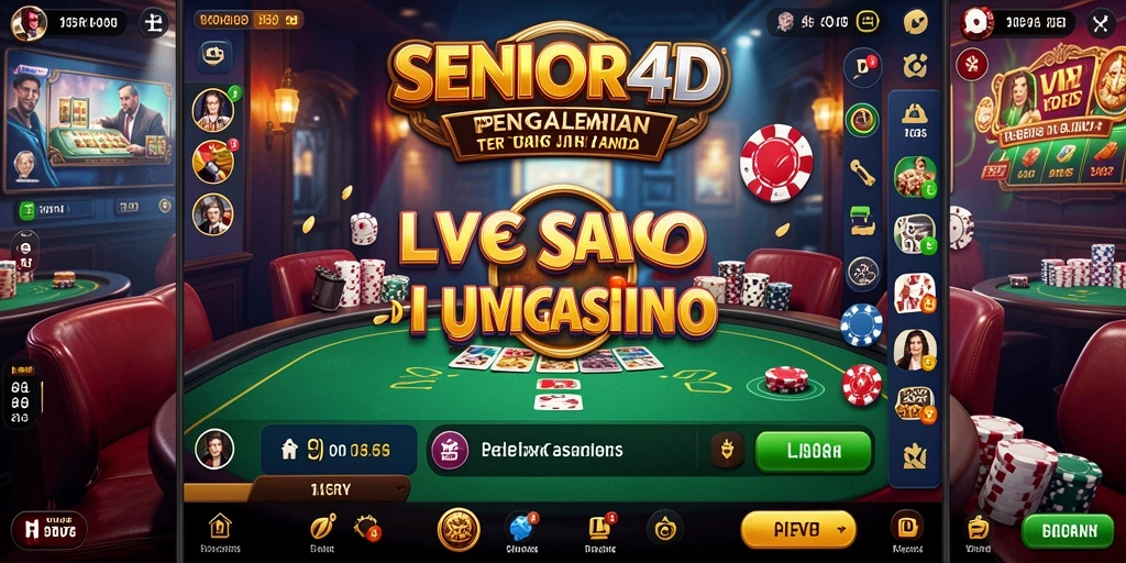 Screenshot utama SENIOR4D menampilkan gameplay Live Casino yang kaya interaksi.