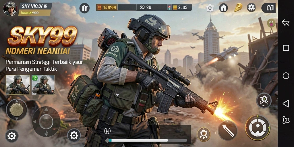 Tangkapan layar menampilkan aksi strategi mendebarkan di dalam SKY99.