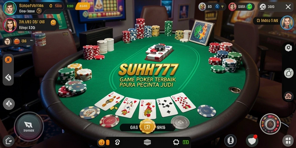 Screenshot permainan poker dengan grafis menakjubkan dan gameplay menarik.