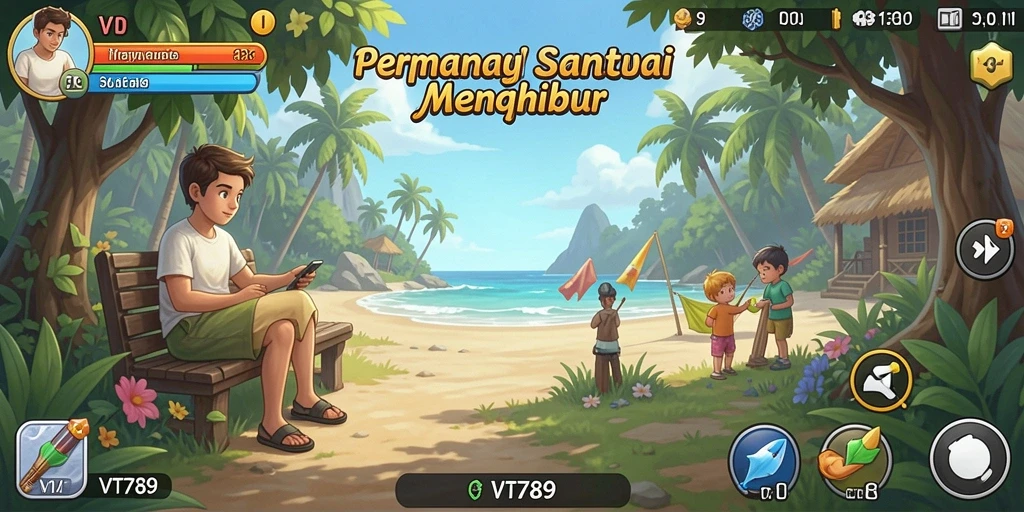 Tangkapan layar gameplay VT789 yang penuh warna dan menarik.