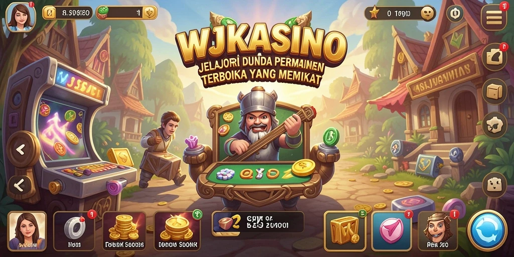 Screenshot gameplay yang menunjukkan eksplorasi dunia terbuka WJKASINO.