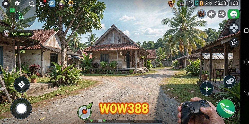 Screenshot gameplay WOW388 menampilkan aksi seru dan grafis yang cerah.