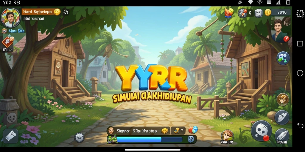 Tampilan gameplay menarik dari YYRR dengan elemen simulasi kehidupan.