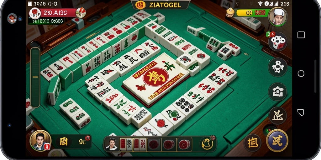 Gameplay ZIATOGEL menampilkan keseruan permainan Mahjong yang menantang.